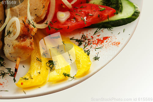 Image of Roast chicken and yellow paprika