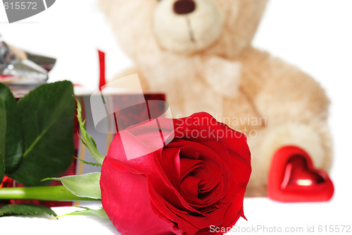 Image of Valentines set focus on flower