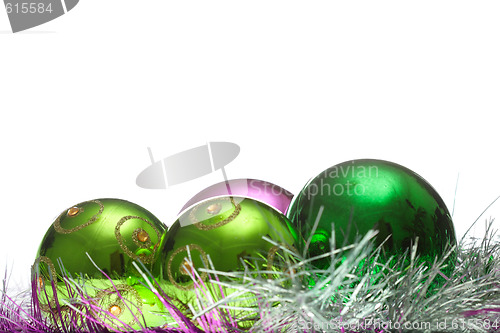 Image of Christmas balls with copyspace