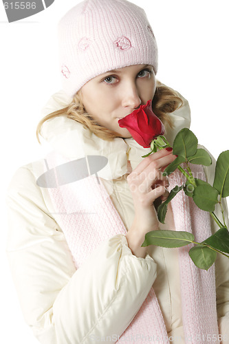 Image of Woman and rose