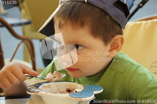 Image of Boy eating icecream