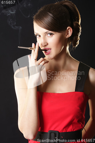 Image of Woman and smoke