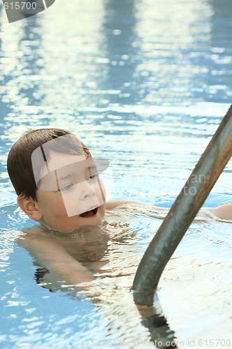 Image of Boy swimming in pool