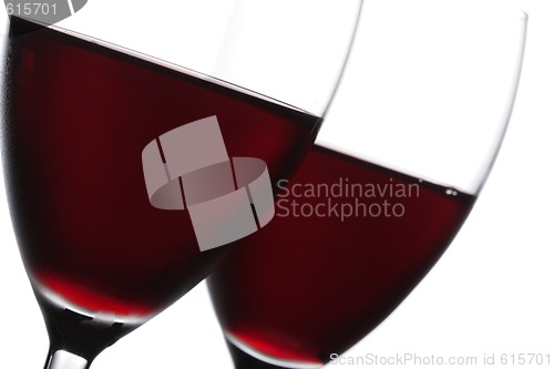 Image of Two glass of red wine closeup