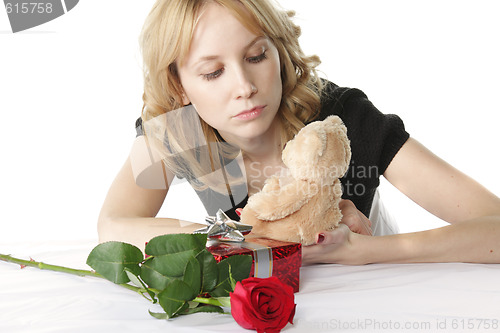 Image of Looking at teddy