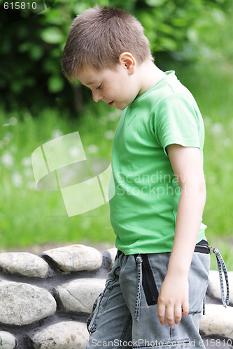 Image of Boy in summer sideview