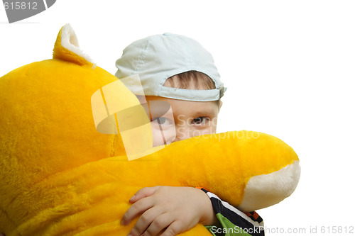 Image of Boy and teddy bear