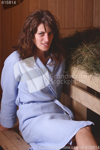 Image of Girl in sauna