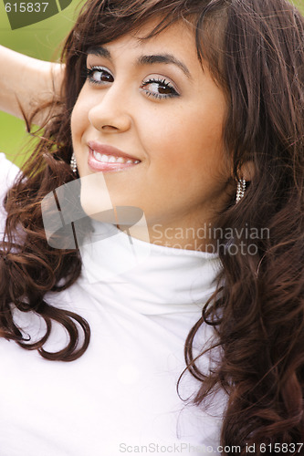 Image of Pretty girl in white