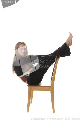 Image of Girl with stretched legs