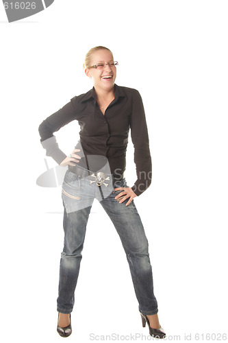Image of Laughing standing blonde