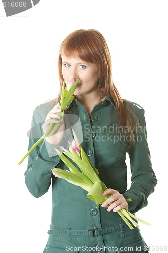Image of Smelling tulip