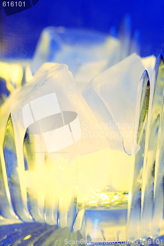 Image of Colored ice in glass closeup