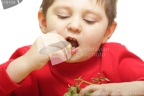 Image of Eating grapes