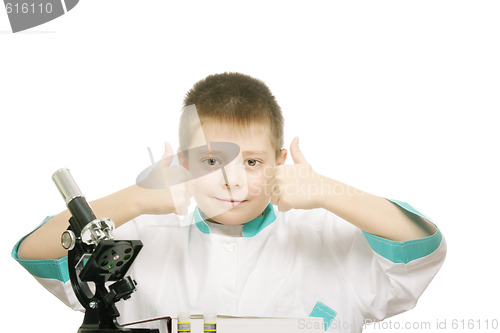 Image of Scientist both thumbs up