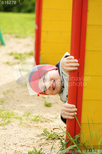 Image of Looking out of wooden screen