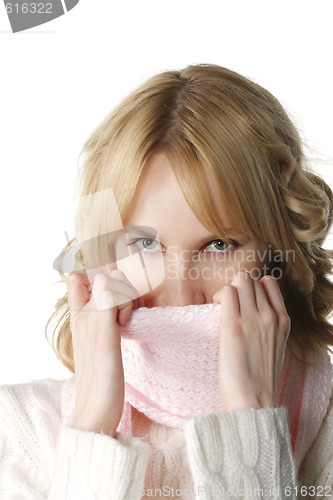 Image of Warm pink neckscarf