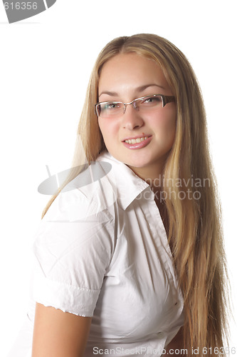 Image of Fairhaired girl with glasses