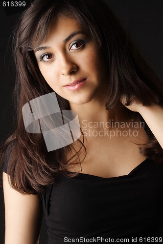 Image of Pretty young serious