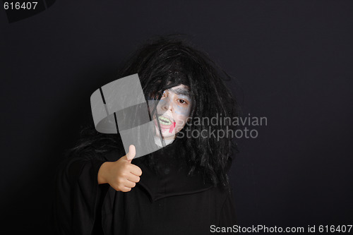 Image of Halloween boy with thumb up