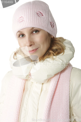 Image of Smiling winter woman