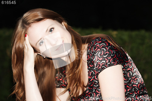 Image of Portrait of red-haired girl