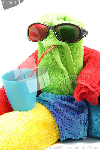 Image of Towel man drinking