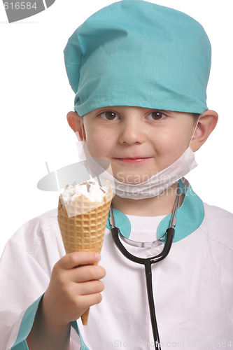 Image of Doctor with ice-cream