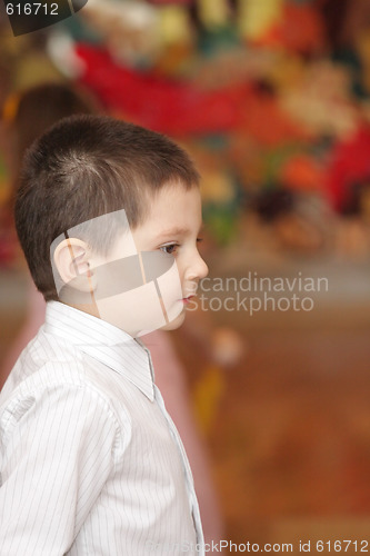 Image of Boy over color blur