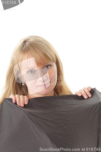 Image of Hiding behind umbrella