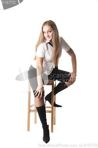 Image of Girl on high chair