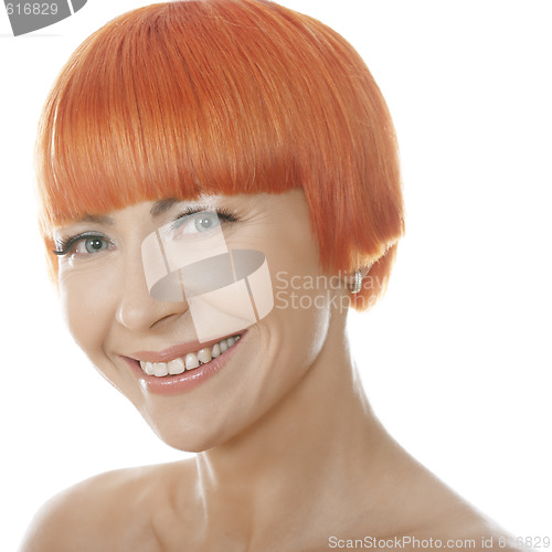 Image of Smiling redhaired woman