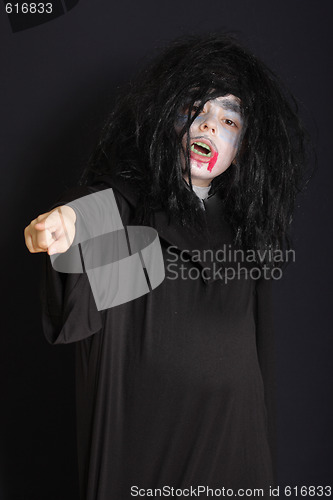 Image of Halloween boy pointing out