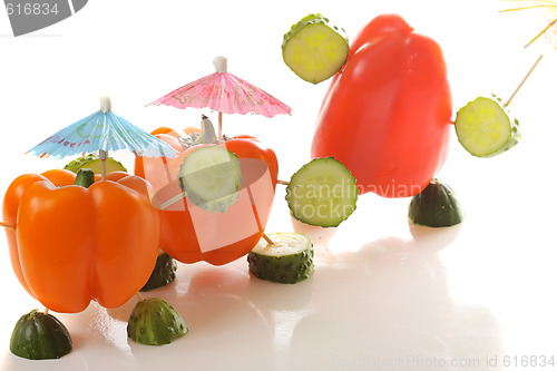 Image of Three paprika personages