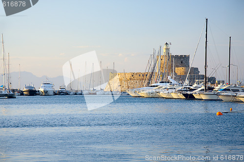 Image of Rhodes fort in sunlight