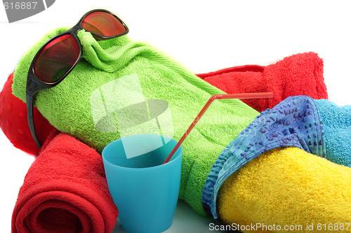 Image of Towel man taking sun-bath