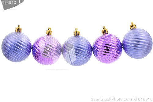 Image of Five christmas tree balls