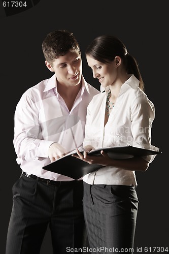 Image of Talking business couple