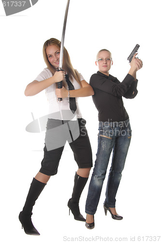 Image of Armed girls