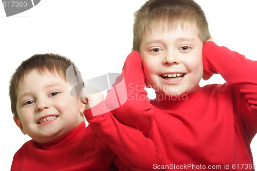 Image of Two funny in red