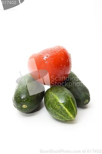 Image of Cucumbers and tomato