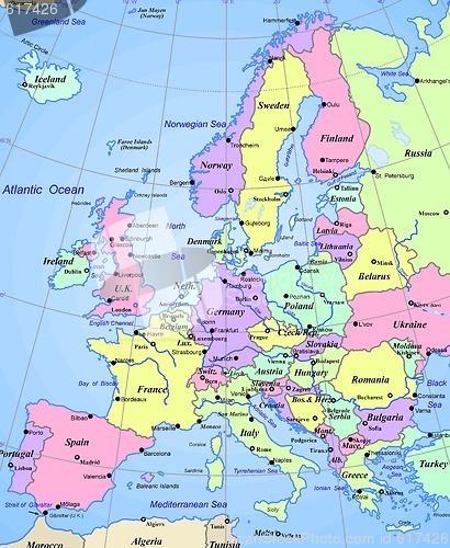 Image of Map of europe continent