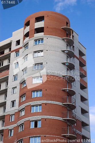 Image of Modern  house of red and white bricks