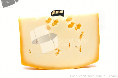 Image of Cheese with flash memory card