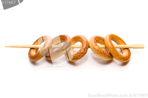 Image of Bread rings on chopstick