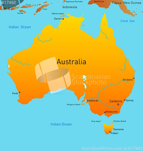 Image of map of australian continent