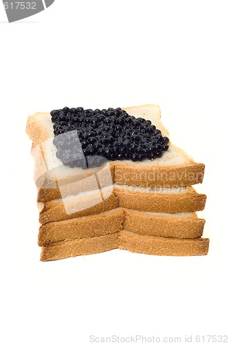 Image of Bread and black caviar