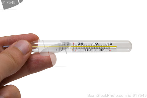 Image of HAND WITH THERMOMETER