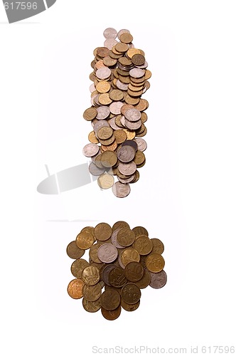 Image of Coins as "exclamation mark"