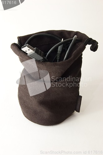 Image of Usb cable in brown bag 